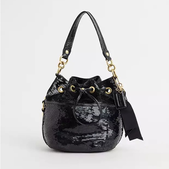 Vintage Coach Poppy Sequin Cinch Bag - Picture 1 of 10